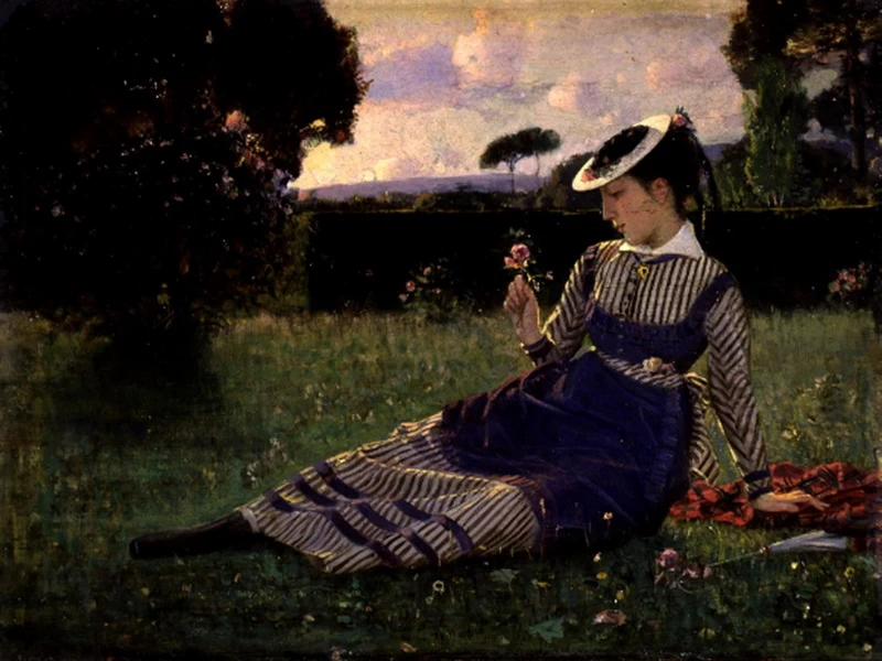 1824-Cristiano Banti - Ritratto di Alaide Banti in giardino - Galleria d'Arte Moderna, Firenze